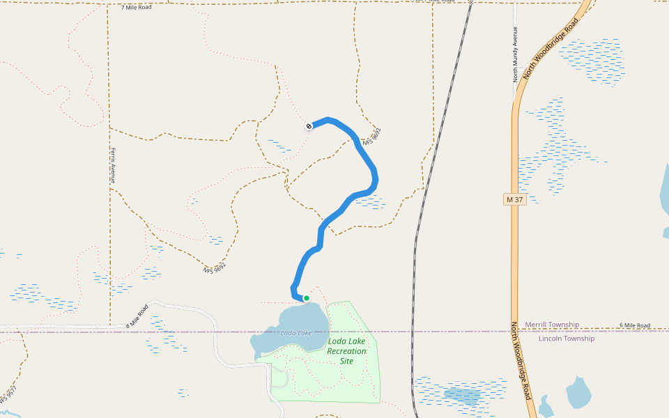 Birchgrove Trail walking route map in White Cloud