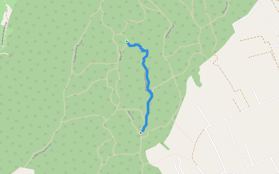 Dry riverbed trail walking route map in Tambon Nam Bo Luang