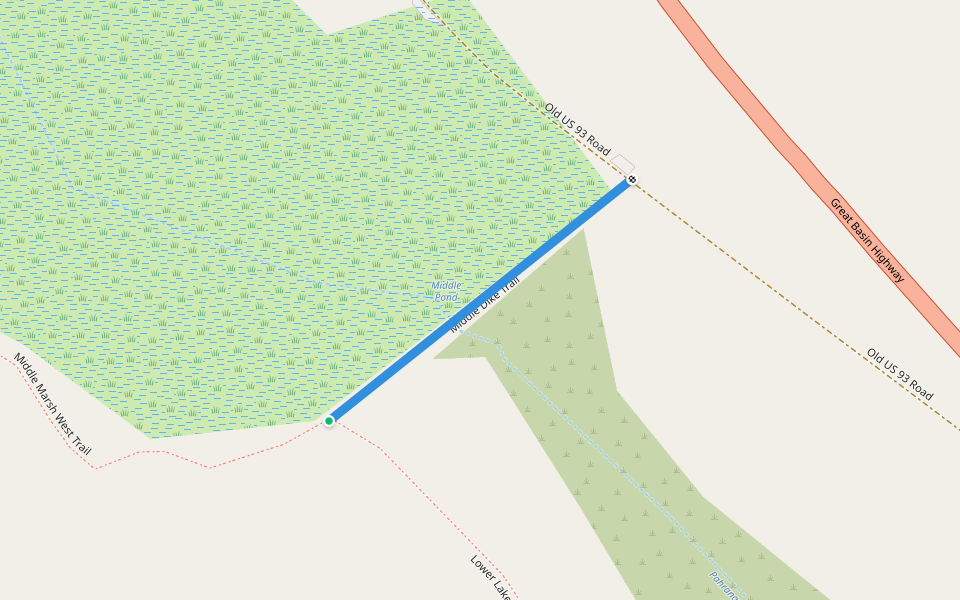 Middle Dike Trail walking route map in Alamo