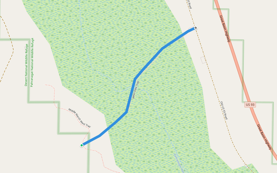 Whin Dike Trail walking route map in Alamo