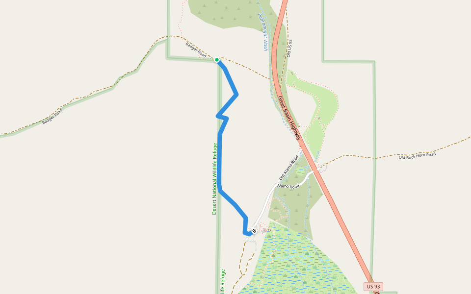 Davenport Trail walking route map in Alamo