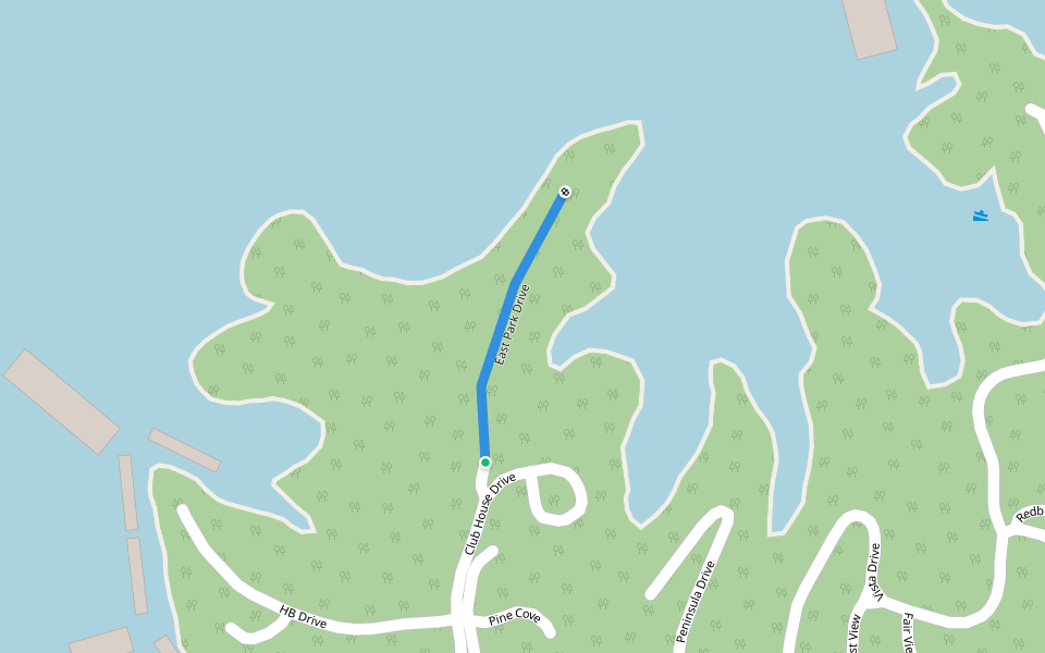 East Park Drive walking route map in Mount Ida