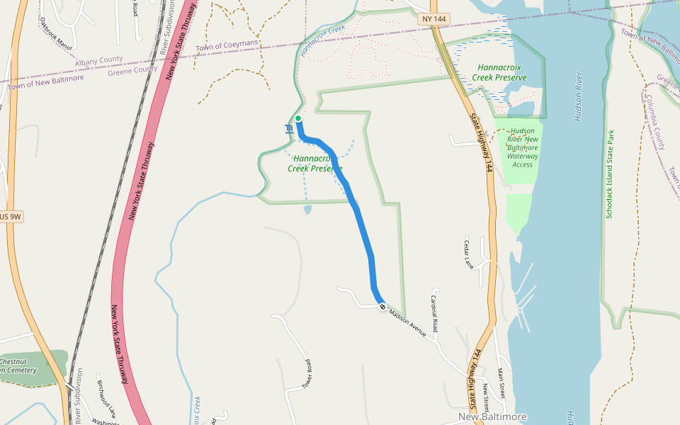 Paper Mill Trail walking route map in Ravena