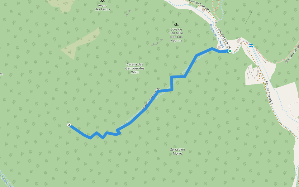comellar de Can Millo walking route map in Santa Maria del Camí