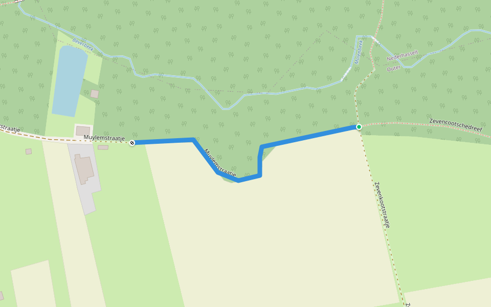 Muylemstraatje walking route map in Ninove