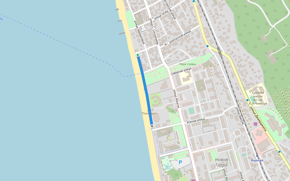 Набережная walking route map in Gagra