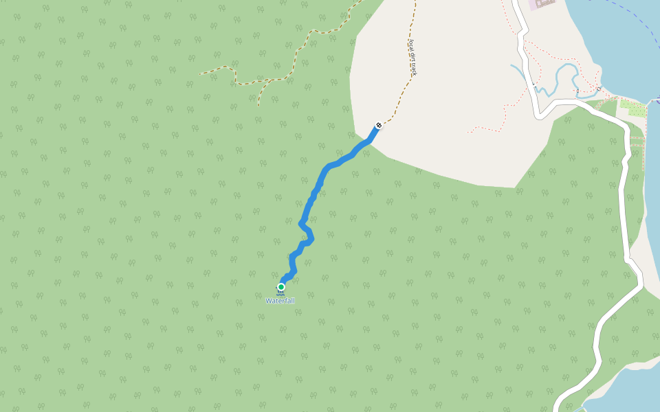 trail to waterfall walking route map in Preah Sihanouk