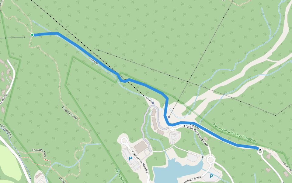 Carriole walking route map in Mont-Tremblant