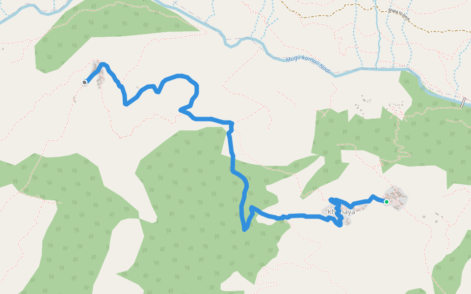 Kalae to Siddi walking route map in Kalai