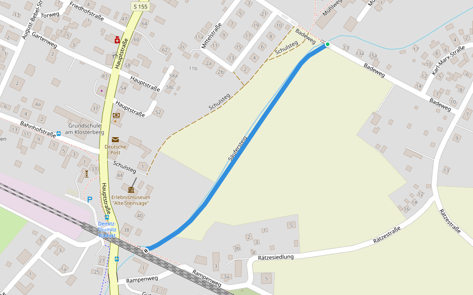 Säufersteig walking route map in Demitz-Thumitz