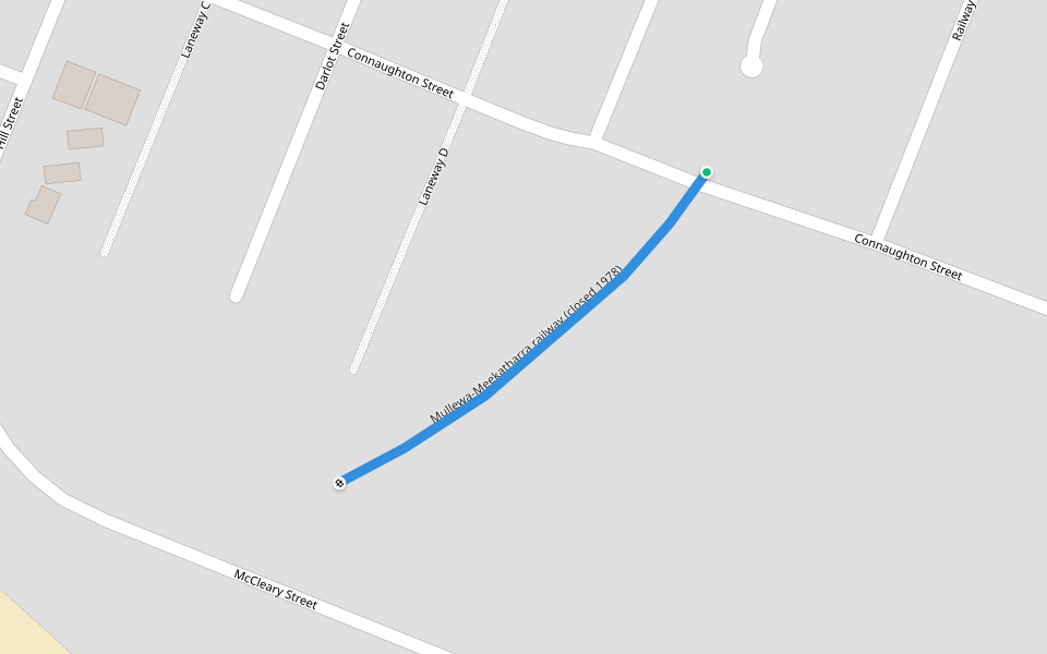 Mullewa-Meekatharra railway (closed 1978) walking route map in Meekatharra