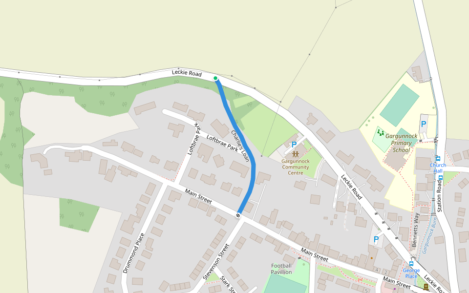 Charlie's Loan walking route map in Gargunnock