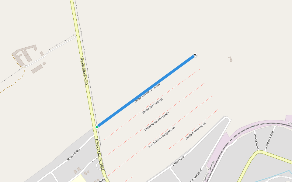 Strada Alexandru cel Bun walking route map in Băiuș