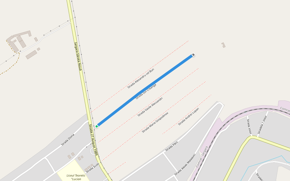 Strada Ion Creangă walking route map in Băiuș