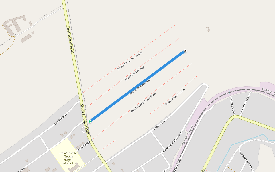 Strada Vasile Alecsandri walking route map in Băiuș