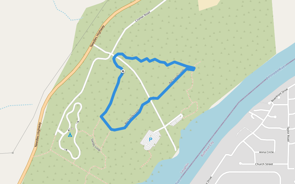 Big Sandy Loop walking route map in Laughlin
