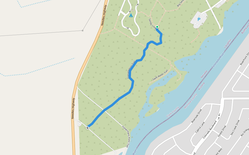 Conservation Trail walking route map in Laughlin