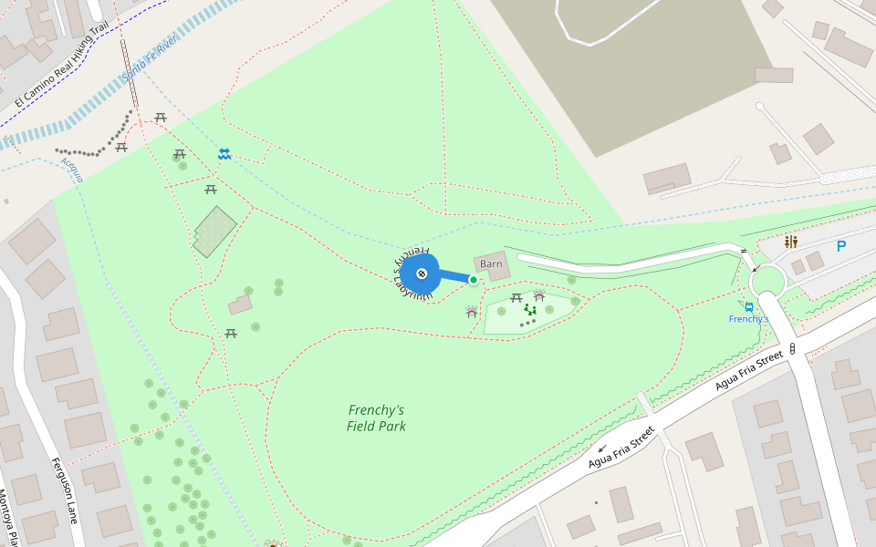 Frenchy's Labyrinth walking route map in Santa Fe