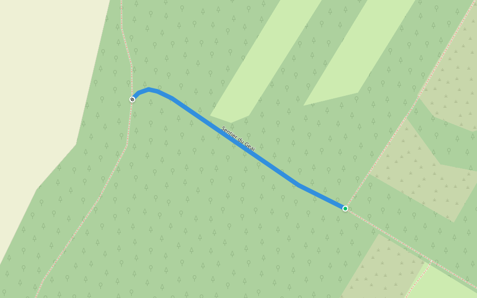 Sentier du Geai walking route map in Lasserre-Pradère