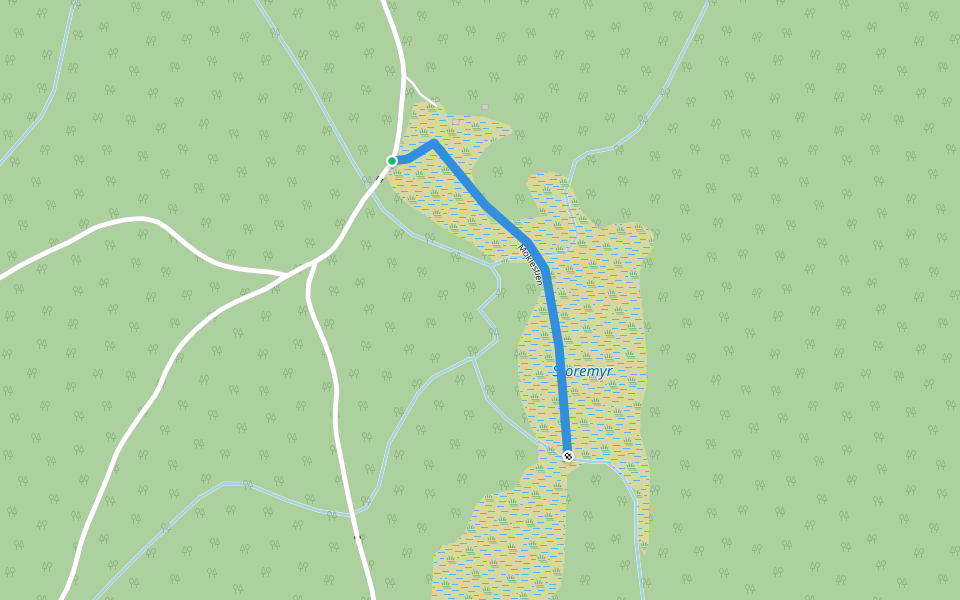Moklestien walking route map in Kløvstadhagen