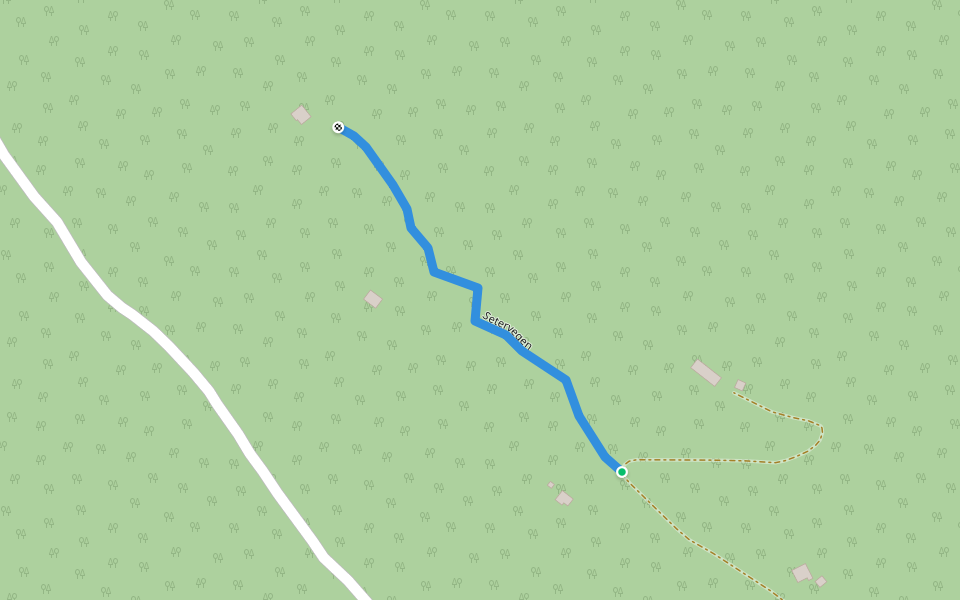 Setervegen walking route map in Lofthus