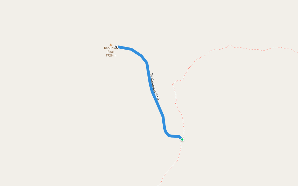 To Kabunian Peak walking route map in Bakun