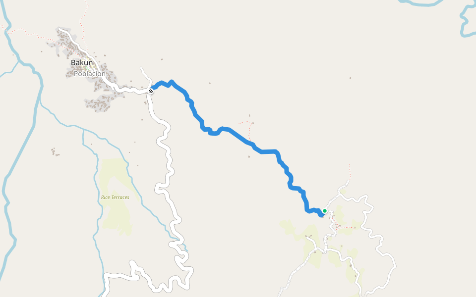 Mount Lobo Traverse walking route map in Kibungan