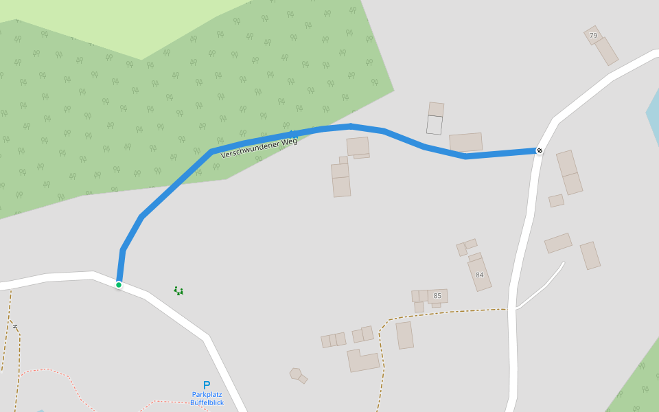 Verschwundener Weg walking route map in Bielawa Dolna