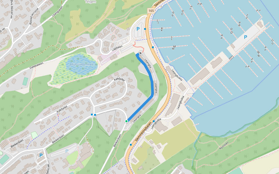 Leanglia walking route map in Asker