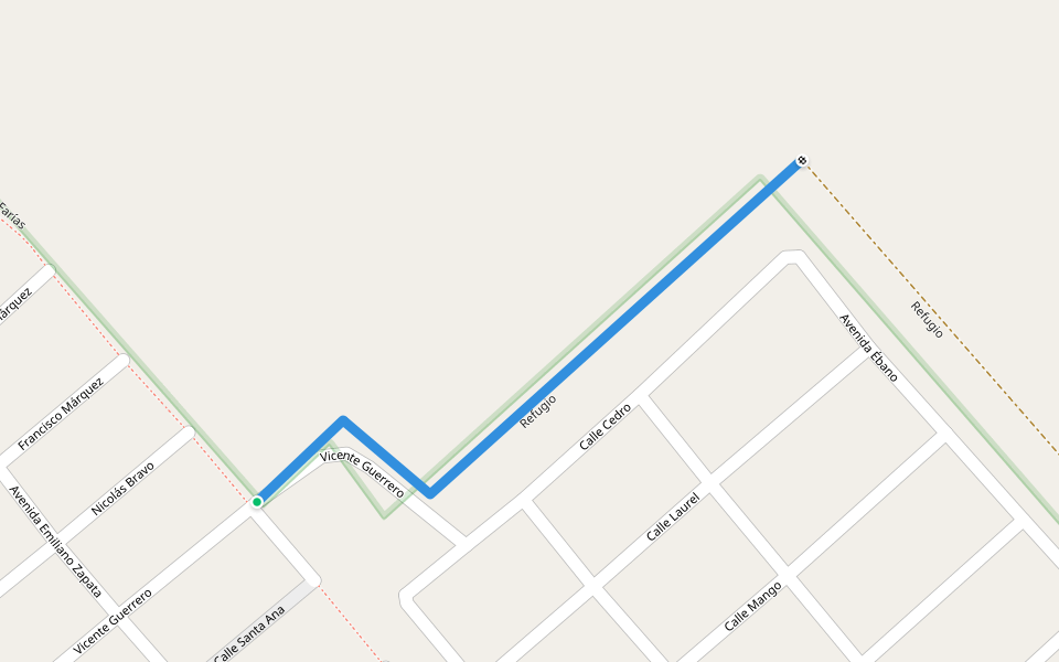 Refugio walking route map in Chiapa de Corzo