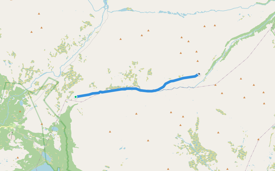 Mysuseter-Bjornhollia walking route map in Mysusæter