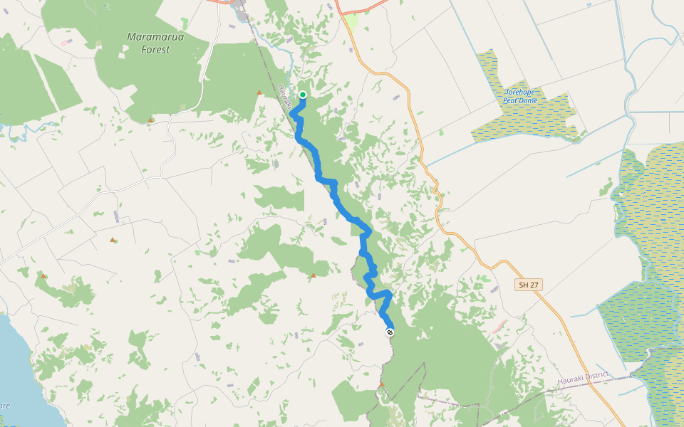 Hapuakohe Walkway walking route map in Mangatarata