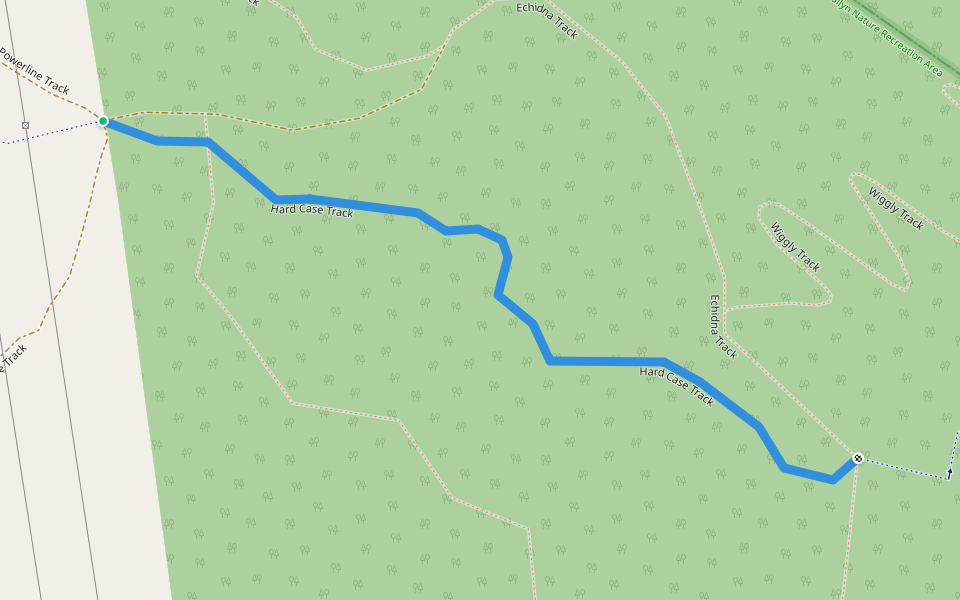 Hard Case Track walking route map in Trevallyn