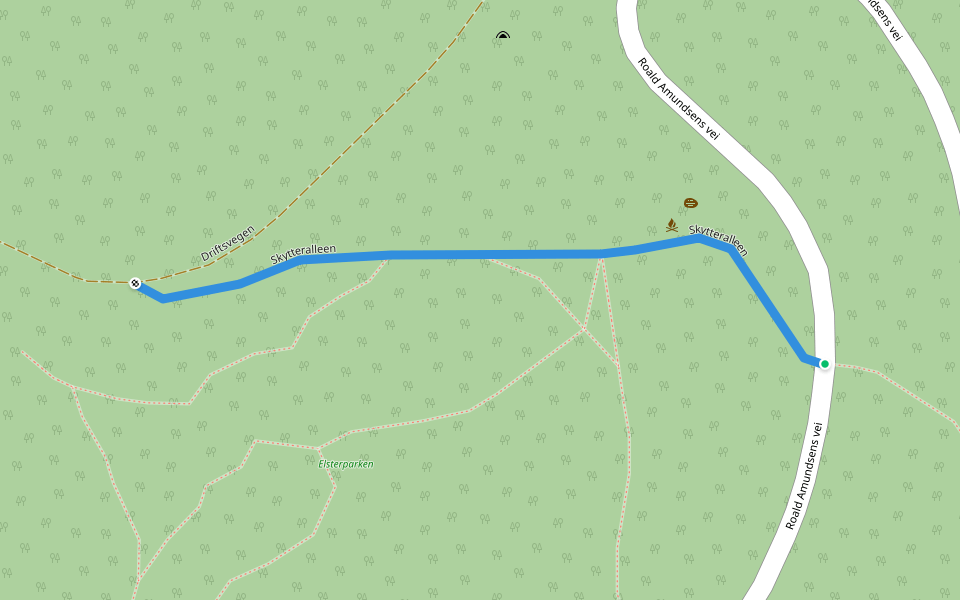 Skytteralleen walking route map in Trondheim