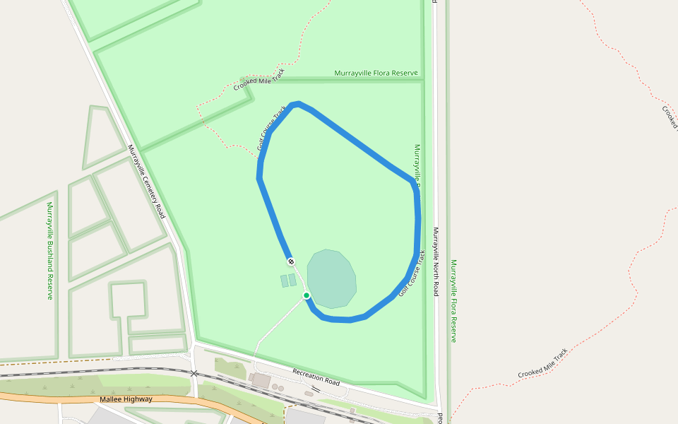 Golf Course Track walking route map in Murrayville