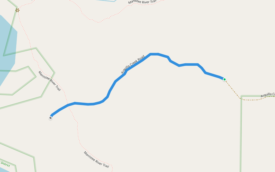 Arquilla Creek Road walking route map in Harrietta