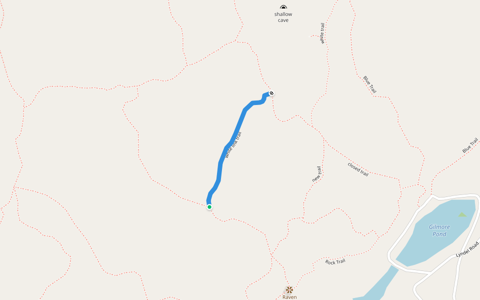 white link trail walking route map in Pound Ridge