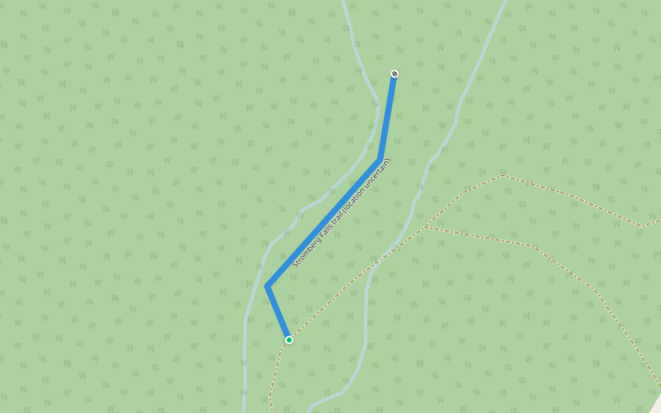 Stromberg Falls trail (location uncertain) walking route map in Gillies Bay