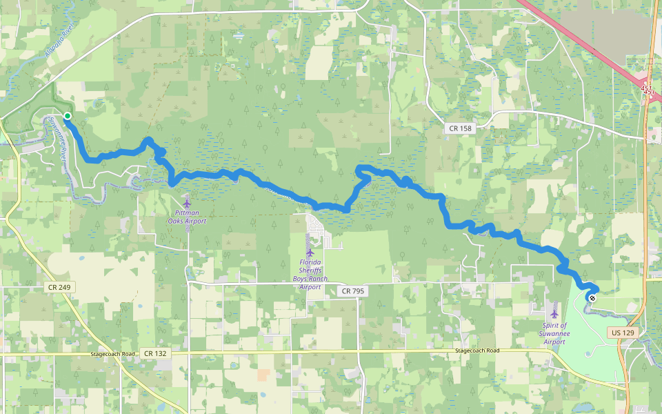Suwannee Trail walking route map in Jasper