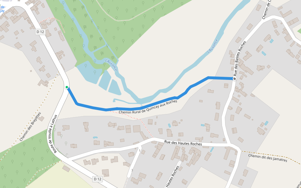 Chemin Rural de Quincay aux Roches walking route map in Quinçay