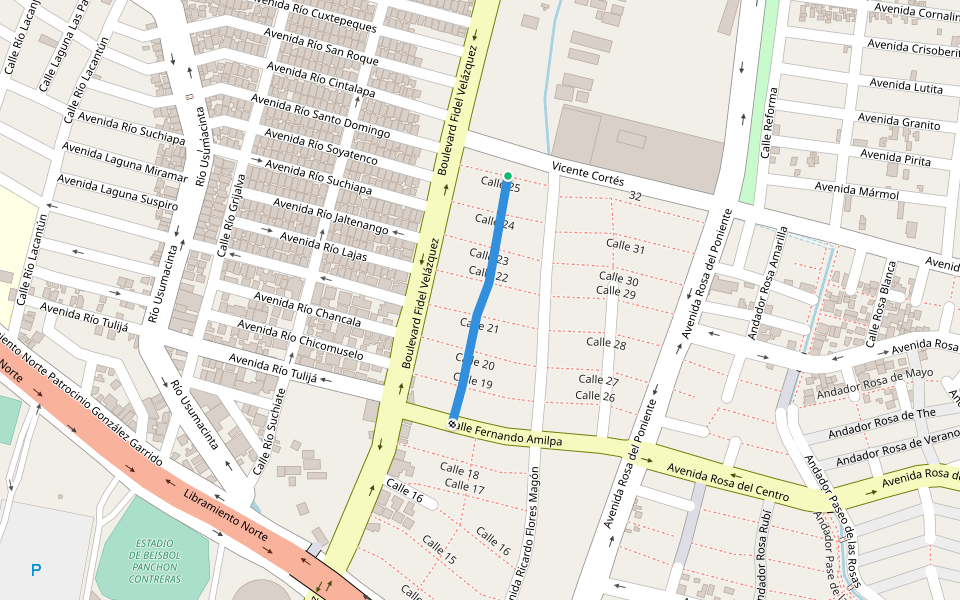 Andador 3A walking route map in Tuxtla Gutiérrez