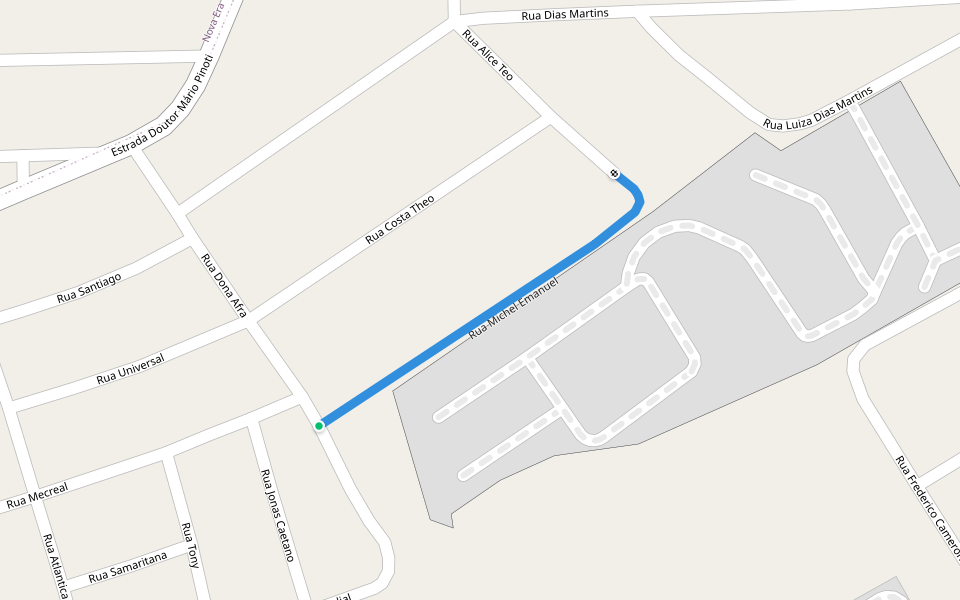 Rua Michel Emanuel walking route map in Nova Iguaçu