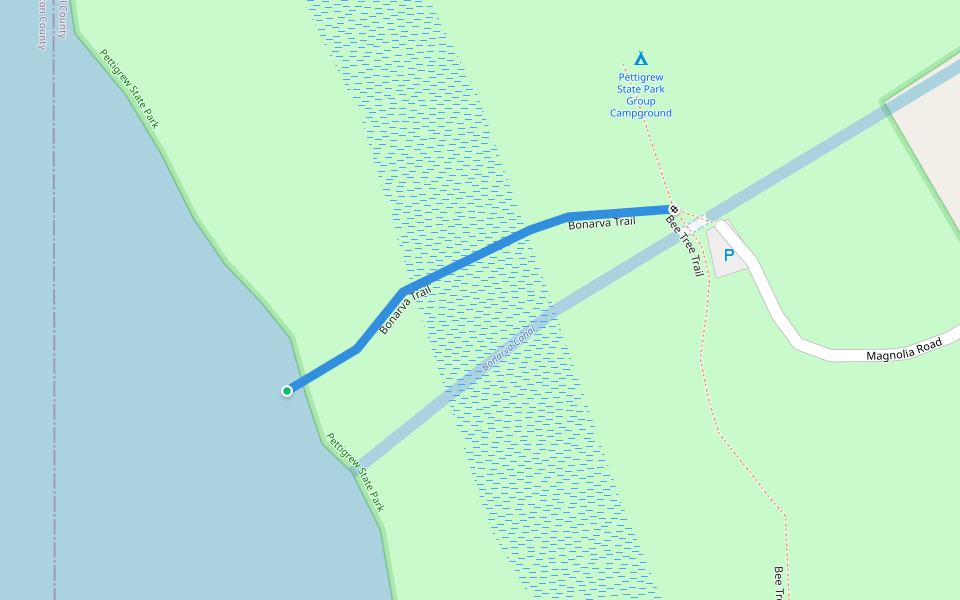 Bonarva Trail walking route map in Creswell