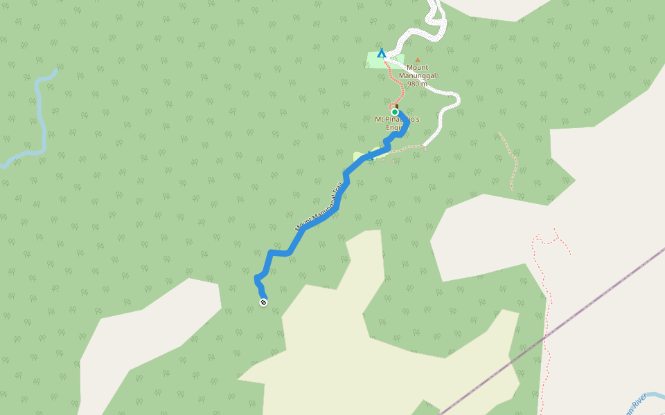 Mount Manunggal Trail walking route map in Balamban