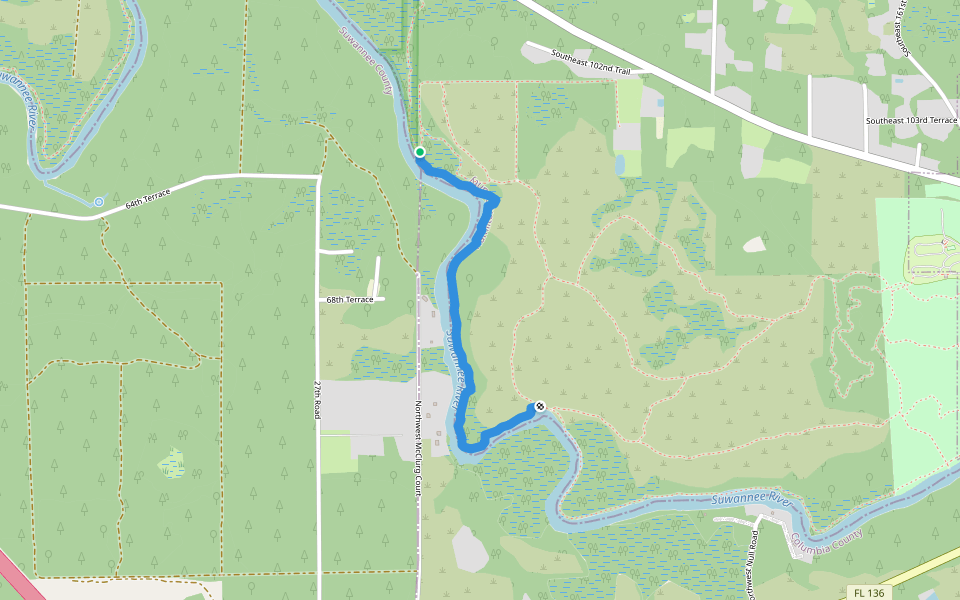 Stephen Foster Folk Culture Center Trail walking route map in White Springs