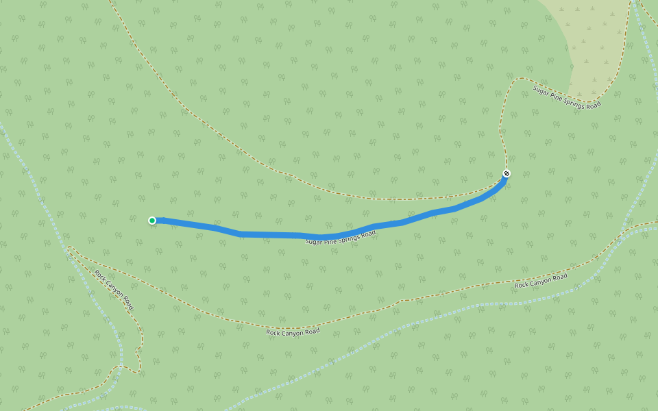 Sugar Pine Springs Road walking route map in McArthur