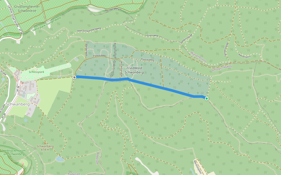 Birklinger Weg walking route map in Rödelsee