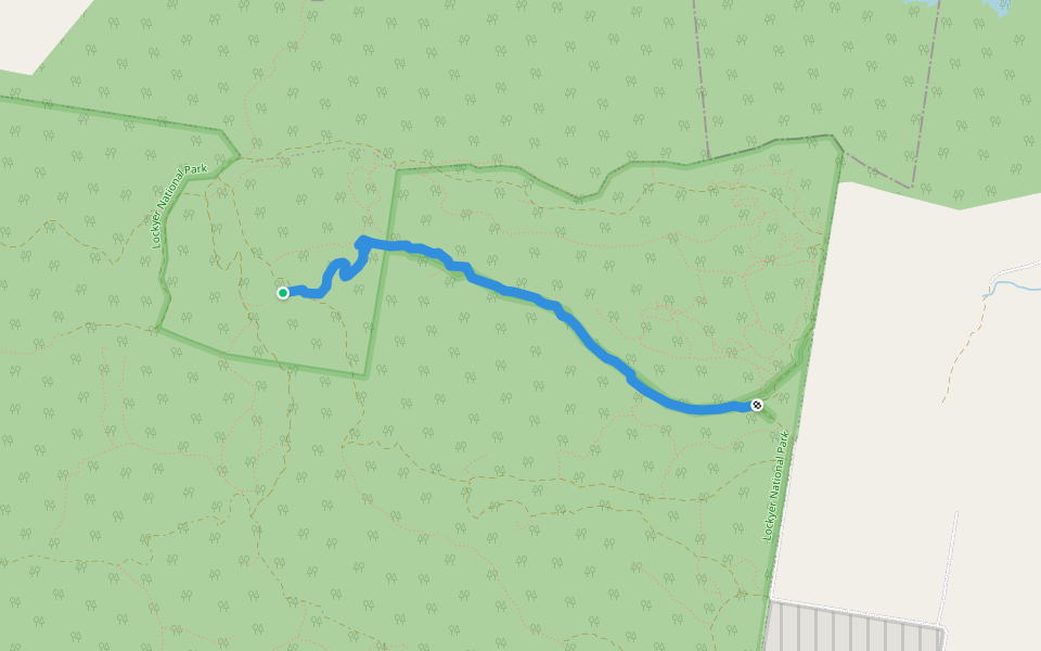 Log bridge trail walking route map in Vinegar Hill