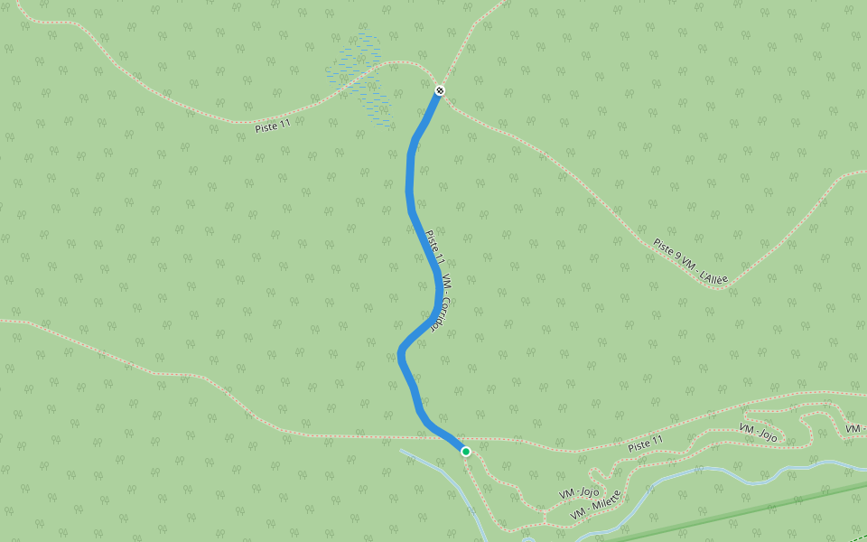 Piste 11    VM - Corridor walking route map in Mirabel