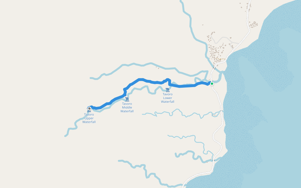 Tavoro Waterfall Walks walking route map in Nagumu